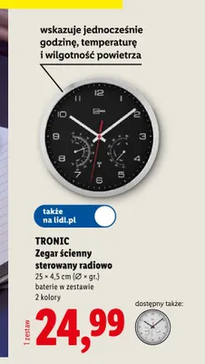 Zegar ścienny sterowany radiowo Tronic promocja w Lidl