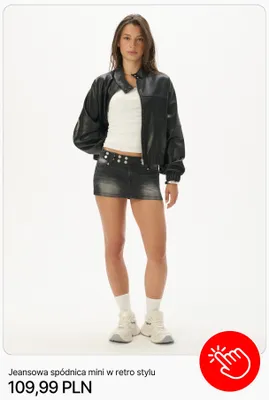 Jeansowa spódnica mini w retro stylu Cropp promocja w Cropp