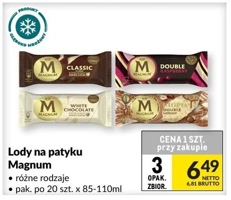Lody na patyku Magnum promocja w Makro