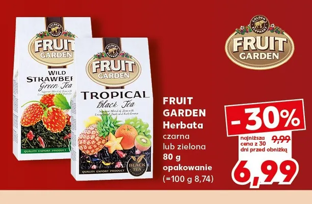 Herbata zielona Fruit Garden promocja w Kaufland