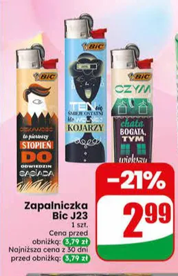 Zapalniczka Bic J23 promocja w Dino