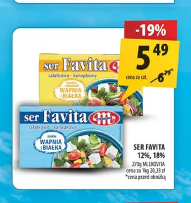 Ser Favita Mlekovita 18% promocja w Arhelan