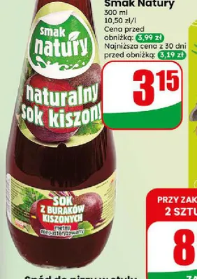 Sok z buraków kiszonych Smak Natury promocja w Dino
