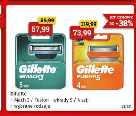 Wkłady do maszynki Gillette Fusion 5 promocja w Drogeria Kosmyk