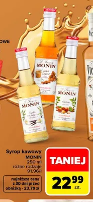 Syrop kawowy Monin Hazelnut promocja w Carrefour