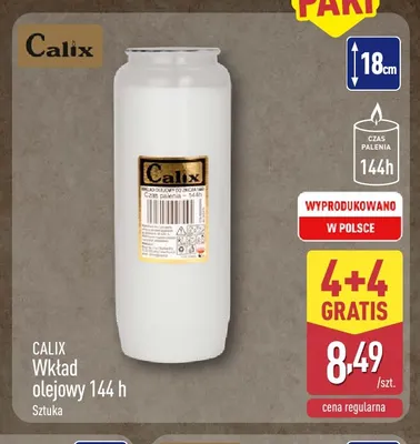 Wkład olejowy 144 h Calix promocja w Aldi