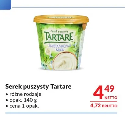 Serek puszysty Tartare promocja w Makro