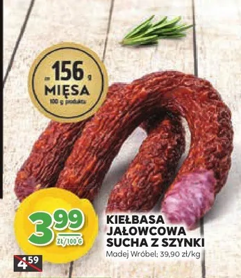 Kiełbasa jalowcowa sucha z szynki promocja w Stokrotka