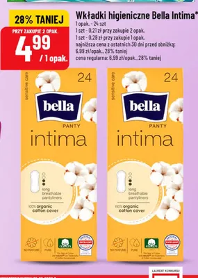 Wkładki higieniczne Bella Intima promocja w POLOmarket