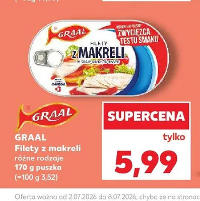Filety z makreli Graal promocja w Kaufland
