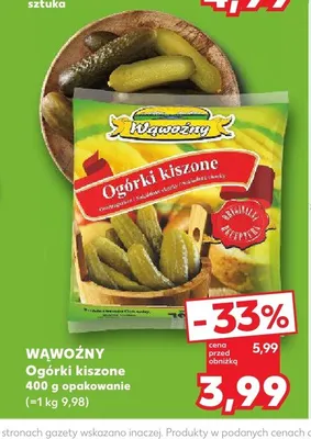 Ogórki kiszone Wąwoźny promocja w Kaufland