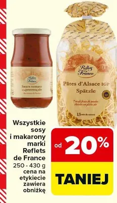 Sosy i makarony marki Reflets de France OD -20% promocja w Carrefour
