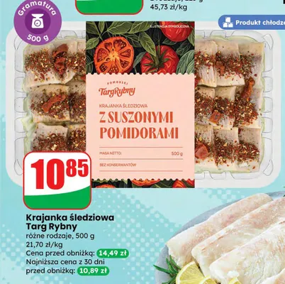 Krajanka śledziowa z suszonymi pomidorami Nautica schwartz promocja w Dino