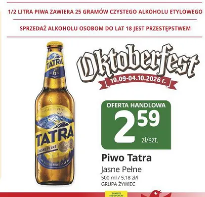 Piwo Tatra promocja w Marketvita