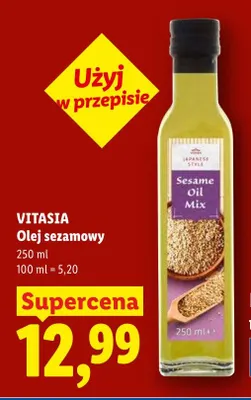 Olej sezamowy Vitasia Japanese Style Sesame Oil Mix promocja w Lidl