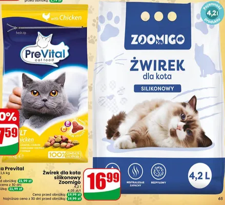 Żwirek dla kota silikonowy Zoomigo promocja w Dino
