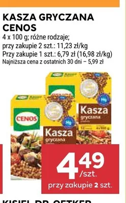 Kasza gryczana prażona Cenos 4-pak 100 g promocja w Stokrotka