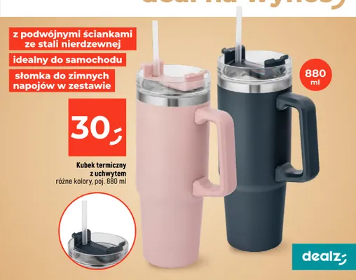 Kubek termiczny z uchwytem 880 ml promocja w Dealz