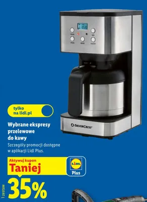 Ekspres przelewowy do kawy Silvercrest promocja w Lidl