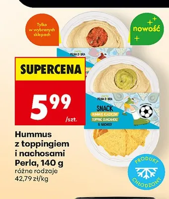 Hummus z toppingiem i nachosami Perla promocja w Biedronka