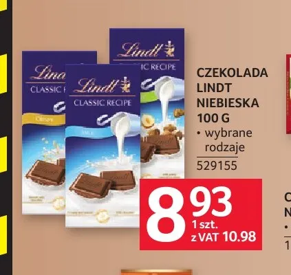 Czekolada Lindt niebieska promocja w Selgros