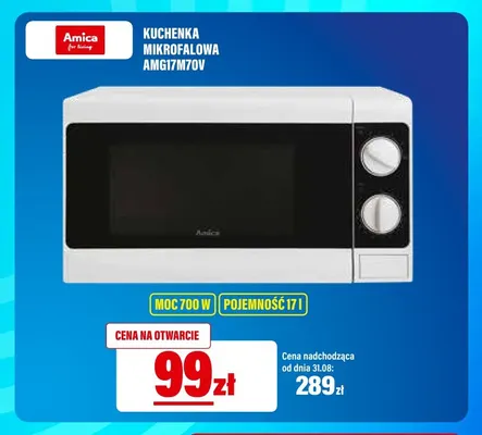 Kuchenka mikrofalowa Amica AMG17M70V promocja w RTV EURO AGD