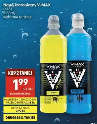 Napój izotoniczny V-MAX Lemon promocja w Delikatesy Centrum
