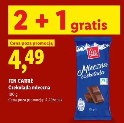 Czekolada mleczna Fin Carré promocja w Lidl
