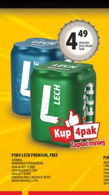 Piwo Lech Premium 4-pak promocja w Arhelan