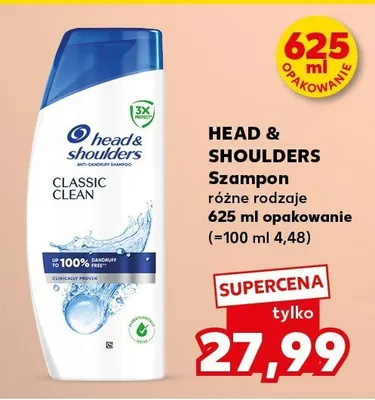 Szampon Head & Shoulders Classic Clean różne rodzaje promocja w Kaufland