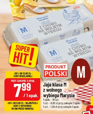 Jajka kurze z wolnego wybiegu Marysia promocja w POLOmarket