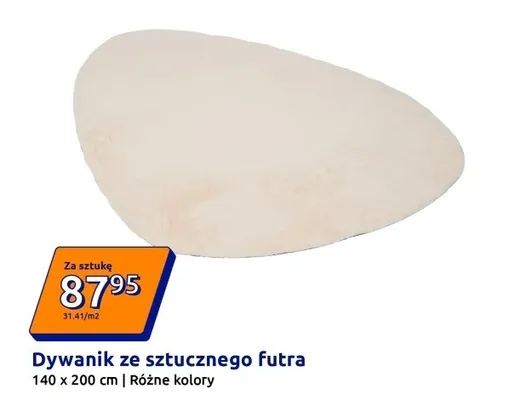 Dywanik ze sztucznego futra różne kolory promocja w Action