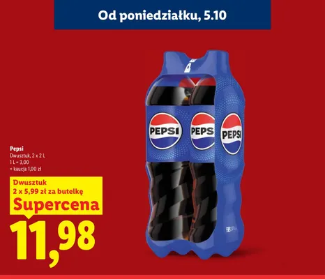 Napój gazowany Pepsi 2-pak promocja w Lidl