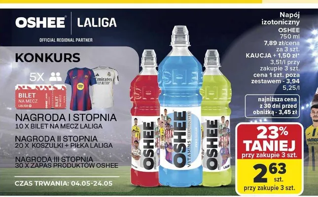 Napój izotoniczny Oshee promocja w Carrefour