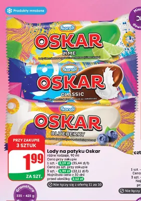 Lody na patyku Oskar Classic promocja w Dino