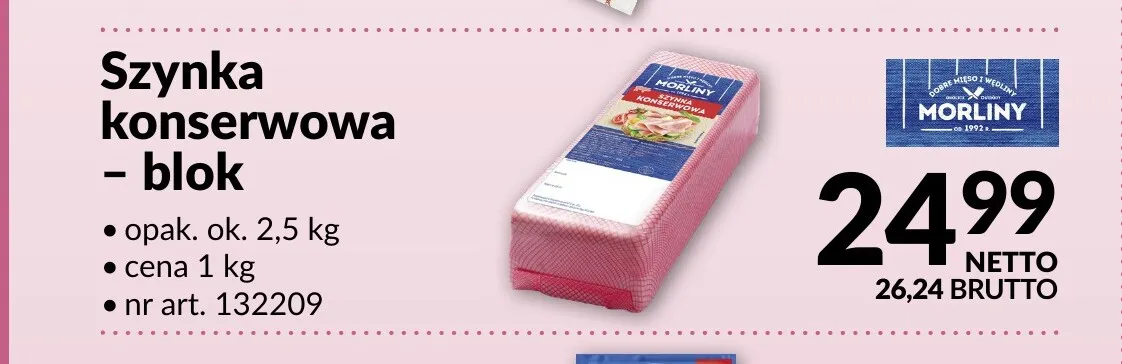 Szynka konserwowa - blok Morliny promocja w Makro