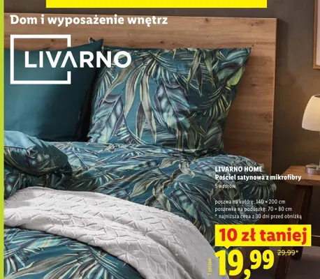 Pościel satynowa z mikrofibry Livarno Home 140x200 cm promocja w Lidl