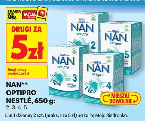 Mleko modyfikowane NAN OPTIPRO 2 650g promocja w Biedronka