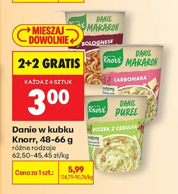 Danie Makaron Bolognese w kubku promocja w Biedronka