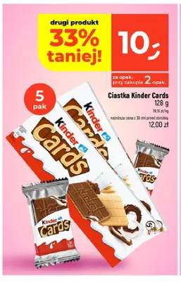 Ciastka Kinder Cards 5-pak promocja w Dealz