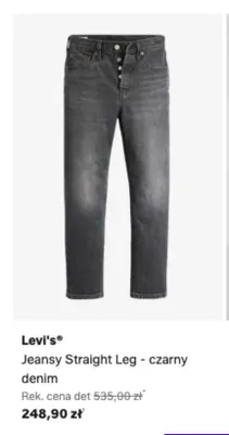 Jeansy Straight Leg Levi's czarny denim promocja w Lounge by Zalando
