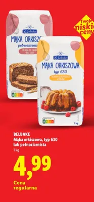 Mąka orkiszowa pełnoziarnista Belbake promocja w Lidl