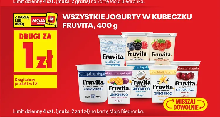 Jogurt typu greckiego kokosowy Fruvita promocja w Biedronka
