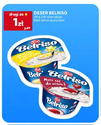 Deser Belriso wiśniowy Zott promocja w Stokrotka