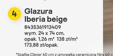 Glazura Iberia beige promocja w Castorama