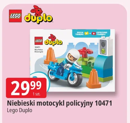 Klocki LEGO Duplo Niebieski motocykl policyjny 10471 promocja w Leclerc