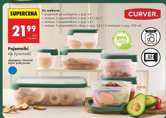 Zestaw 2 pojemników: 1,8 l i 2,4 l promocja w Biedronka