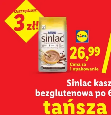 Kaszka zbożowa bezglutenowa Nestlé Sinlac promocja w Lidl