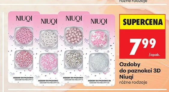 Ozdoby do paznokci 3D Niuqi promocja w Biedronka