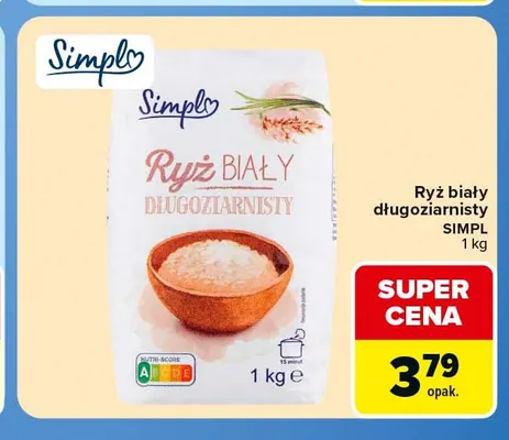 Ryż biały długoziarnisty Simpl promocja w Carrefour Express